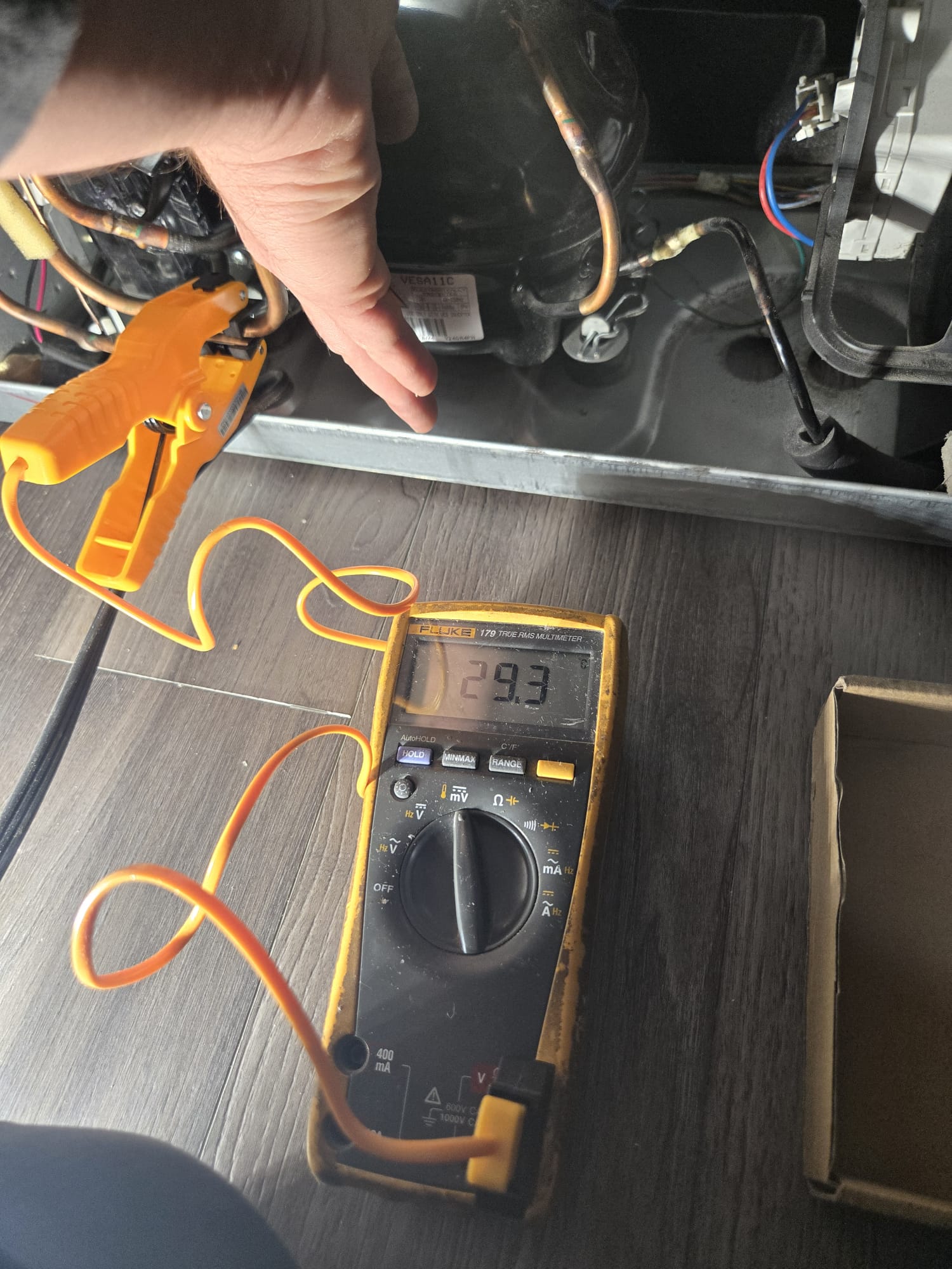 Thermal imaging camera used to diagnose a compressor hot spot